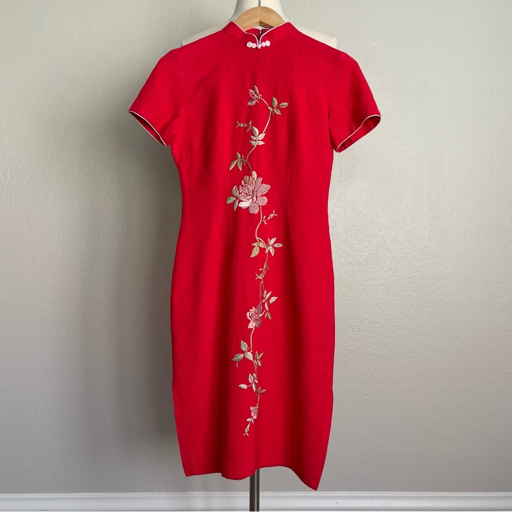 Size: XS SHANGHAIQIANTAI Luxurious Chinese Dress Cheongsam Qipao | Traditional C